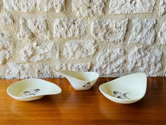 Vintage French Ceramic Appetizers Dishes From Salins, 1960s, Set Of 3 photo furniture