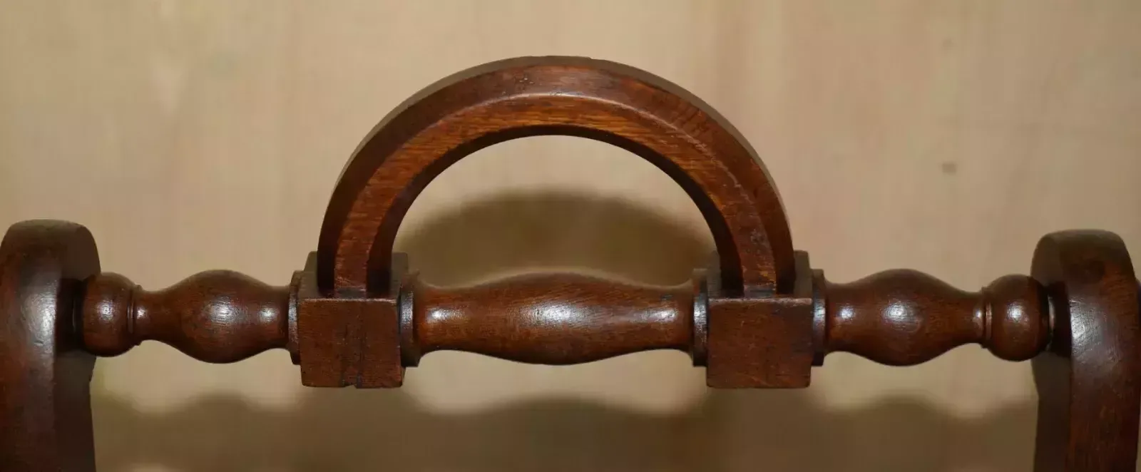 Pair Of Antique Victorian English Hand Carved Hall Chairs With Rotating Handles photo 1950.0