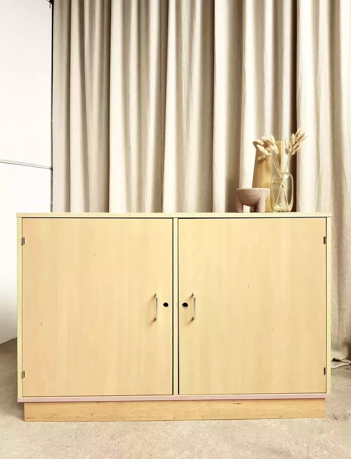 Vtg Late Mid Century School Media Cubby Pigeon Hole Cabinet Sideboard R530