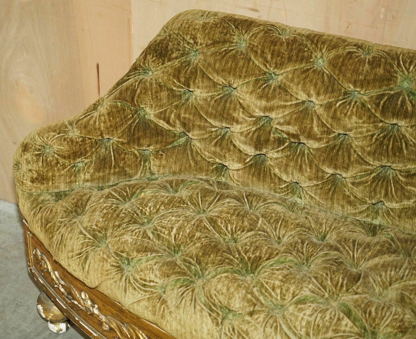 Fine Antique Georgian Circa 1780 Giltwood Chesterfield Window Settee Salon Sofa photo Furniture