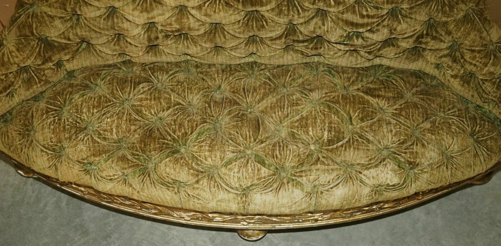 Fine Antique Georgian Circa 1780 Giltwood Chesterfield Window Settee Salon Sofa photo buy