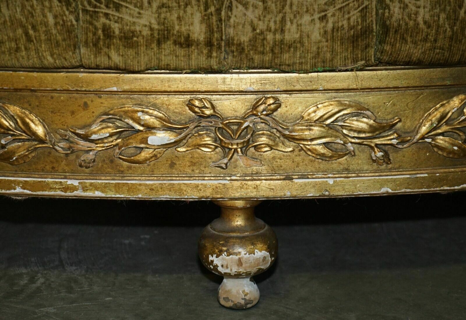 photo for sale Fine Antique Georgian Circa 1780 Giltwood Chesterfield Window Settee Salon Sofa