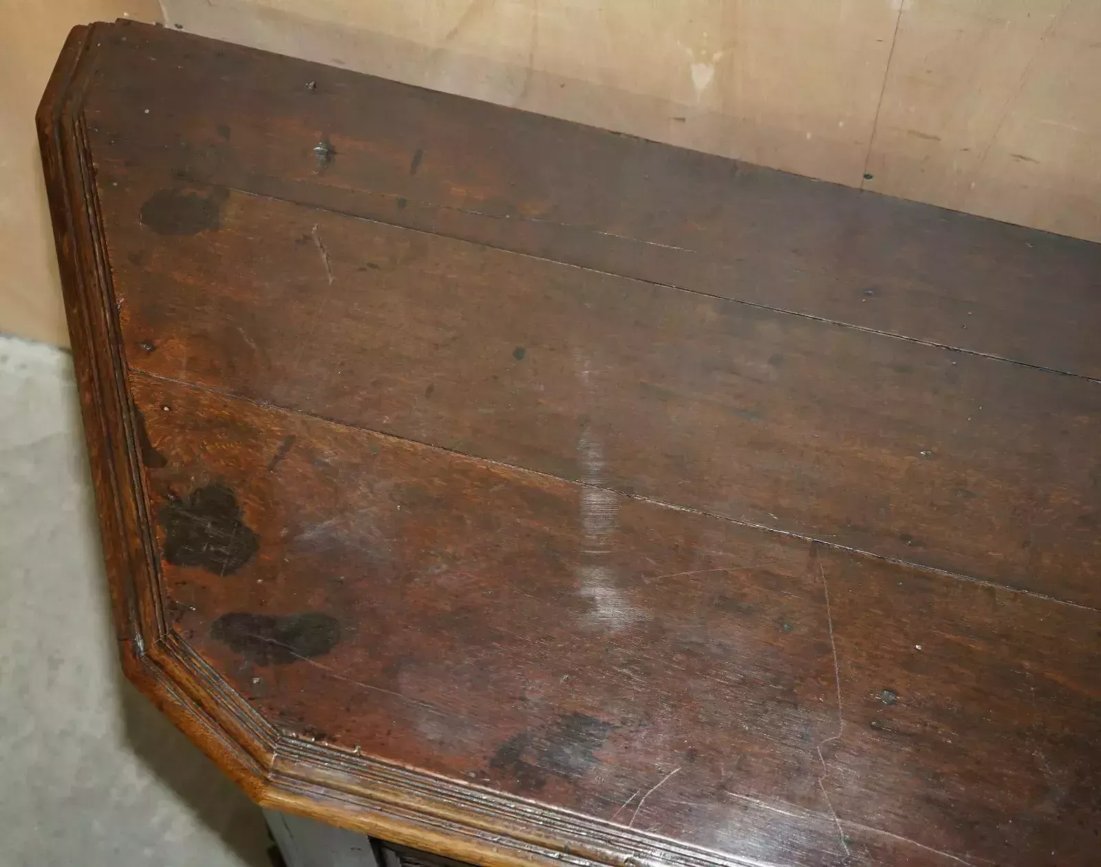 4950.0 Antique 1685 Dated Hand Carved Chest Of Drawers Sideboard With Side Cupboards photo