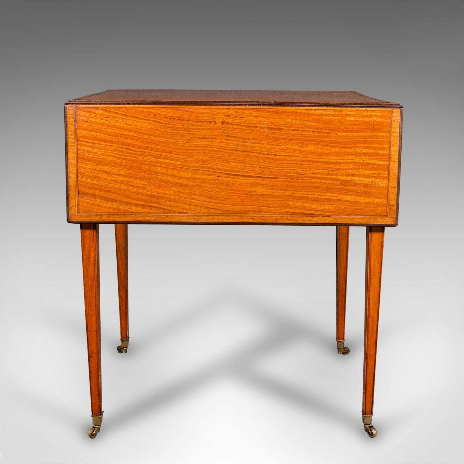 Small Antique Pembroke Table, English Satinwood, Occasional, Williamson, Regency photo vinterior