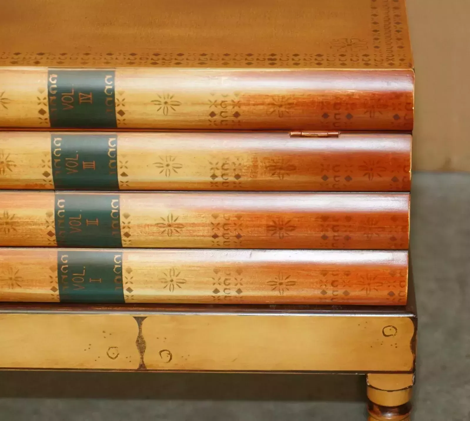 Pair Of Faux Book Topped Side End Lamp Wine Tables With Hidden Internal Storage photo 1850.0