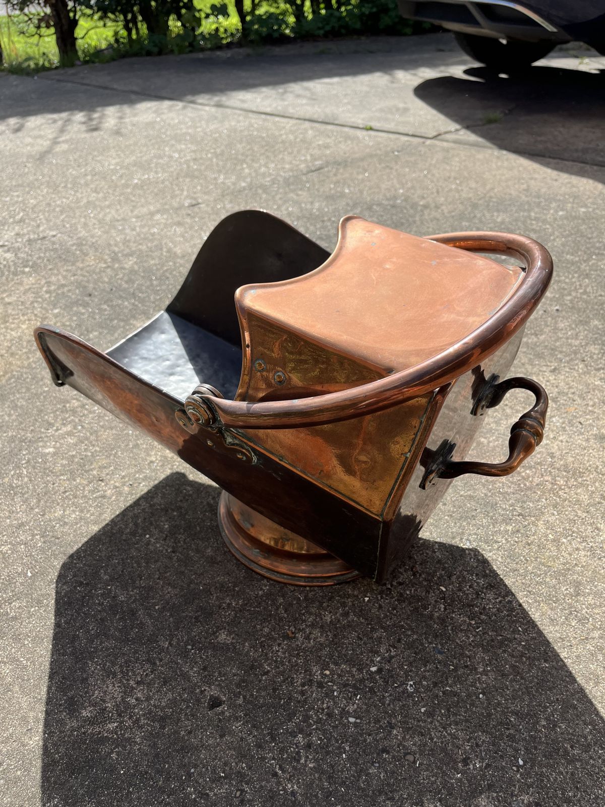 Antique 19th Century Quality Copper Coal Skuttle photo for sale