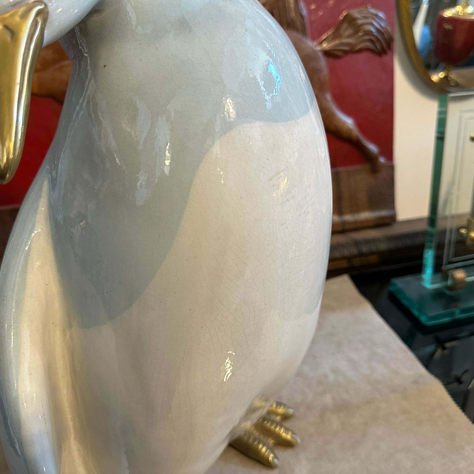 1960s Hand Crafted Porcelain Italian Figure Of A Penguin By Ronzan photo for sale