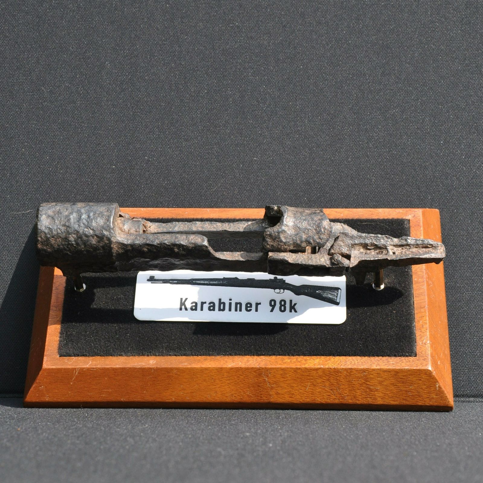 Ww2 Battlefield Relic Mounted On Wooden Plinth