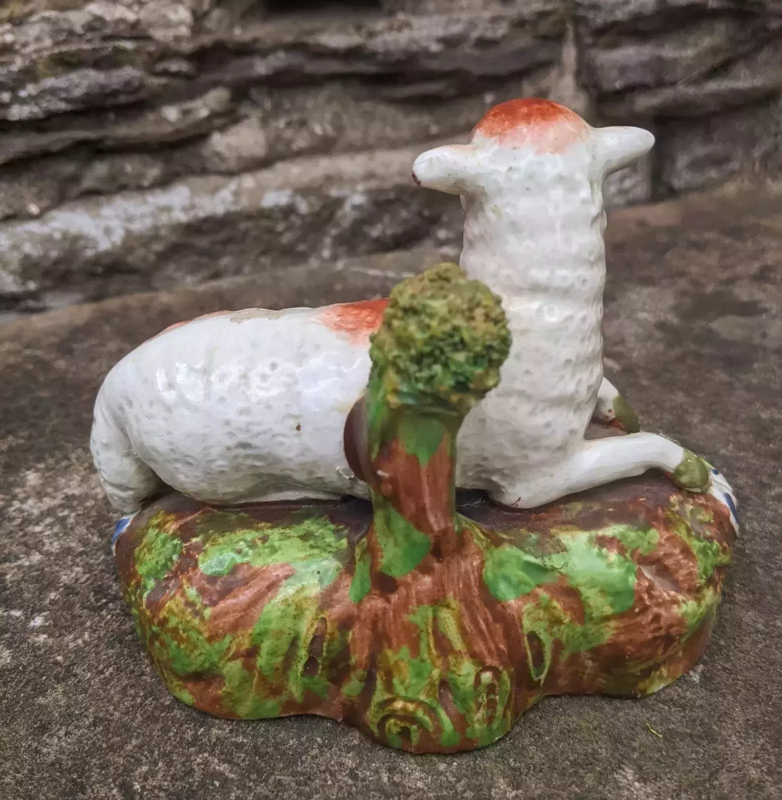 Antique Staffordshire Pottery Pearlware Sheep Figure photo Art