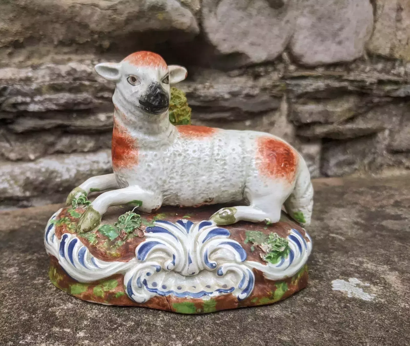 Antique Staffordshire Pottery Pearlware Sheep Figure photo vinterior