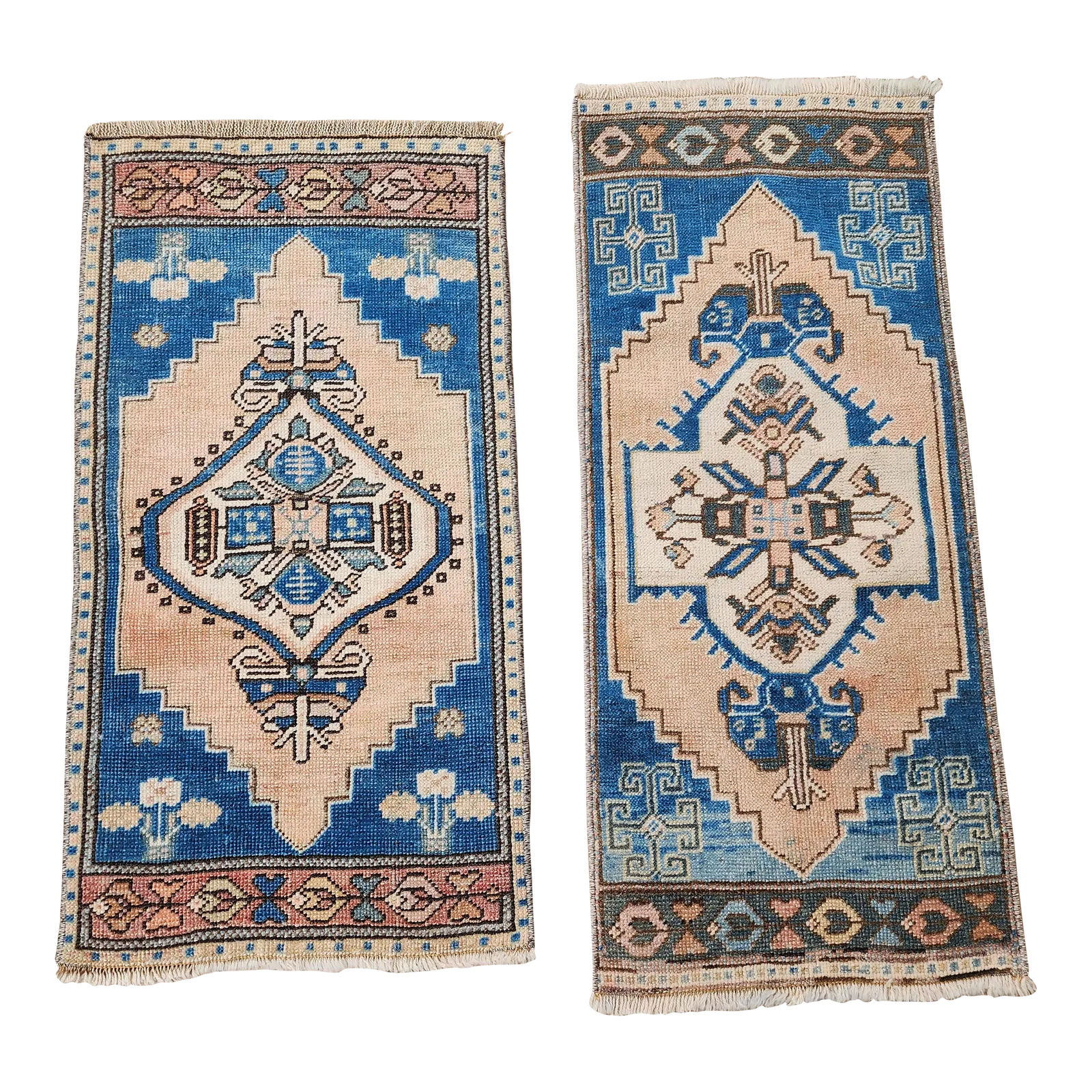 1970s Hand Knotted Small Turkish Rug   A Pair