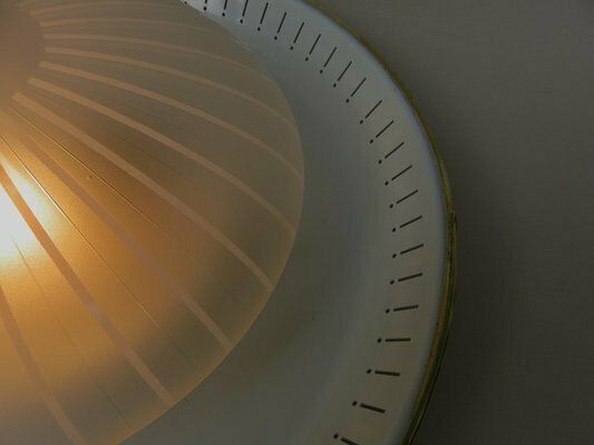 Mid Century Ceiling Or Wall Light In Satin Glass, Metal & Brass From Hillebrand, 1950s photo buy