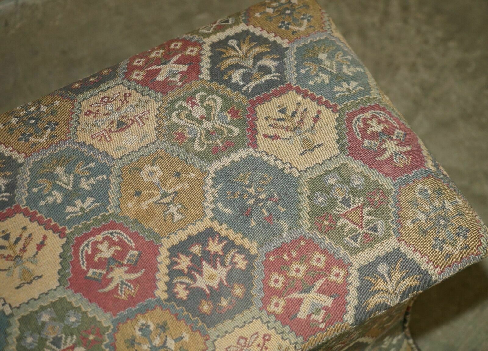 Victorian Circa 1880 Kilim Embroidered Upholstery Ottoman Footstool Trunk photo 1950.0