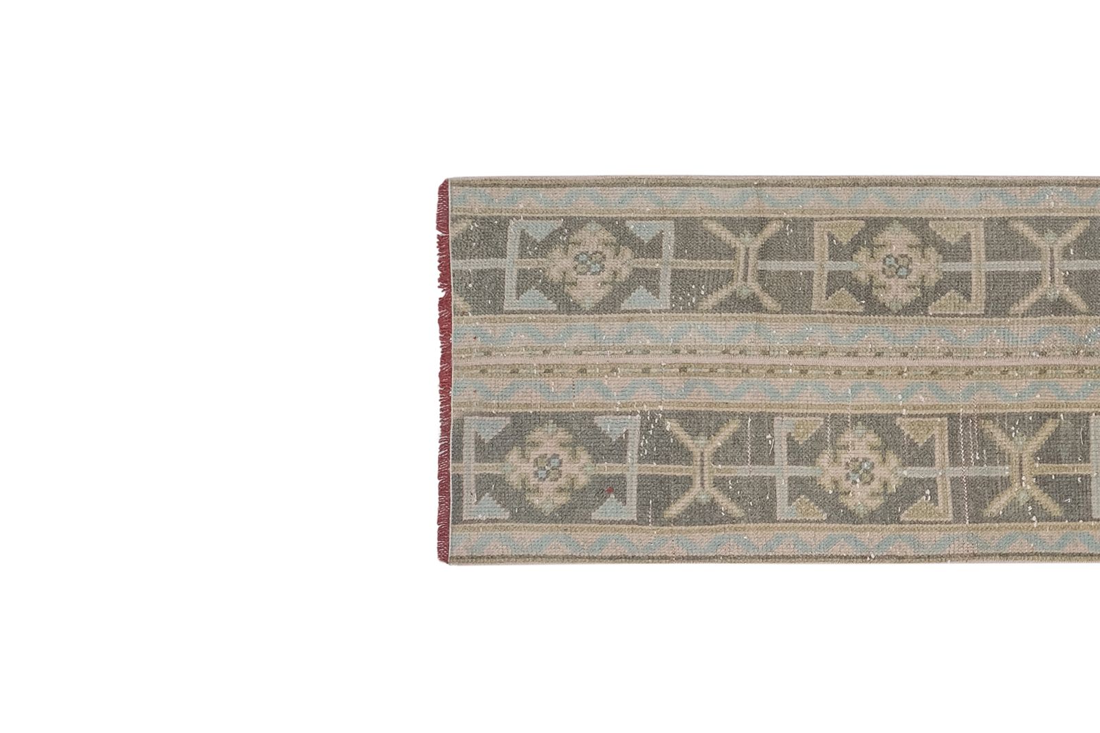 1970s Vintage Turkish Oushak Brown Wool Runner 1'9" X 8'6" photo 314.0