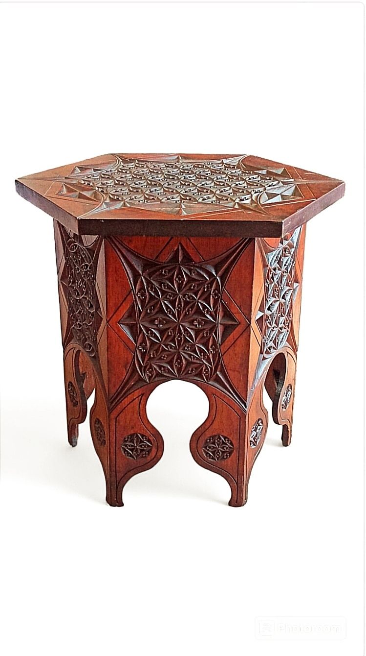 A Moorish Mahogany Side Table By Liberty Of London