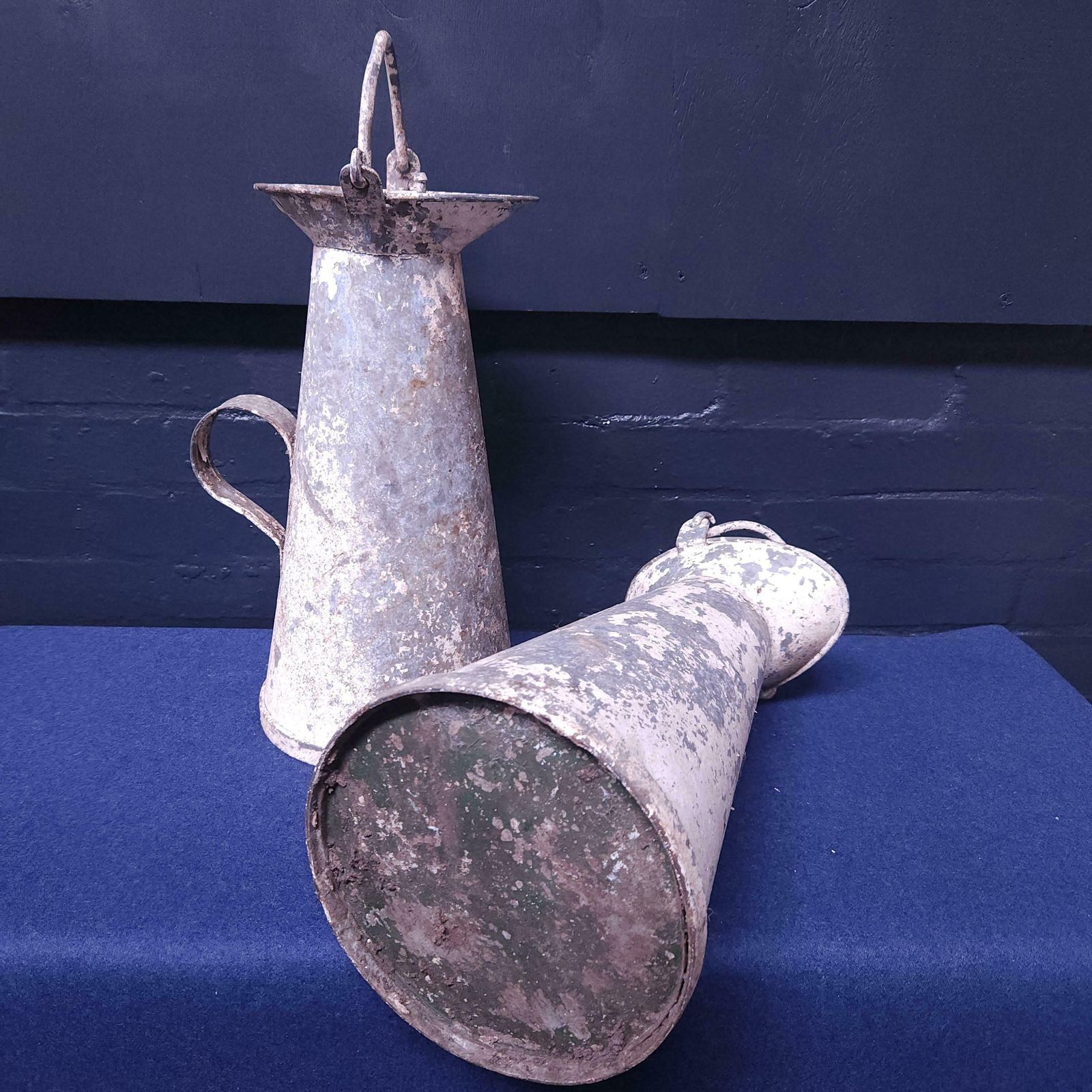 Pair Cornish Zinc & Aluminium Milk Churns Circa Mid To Late 19thc photo 575.0