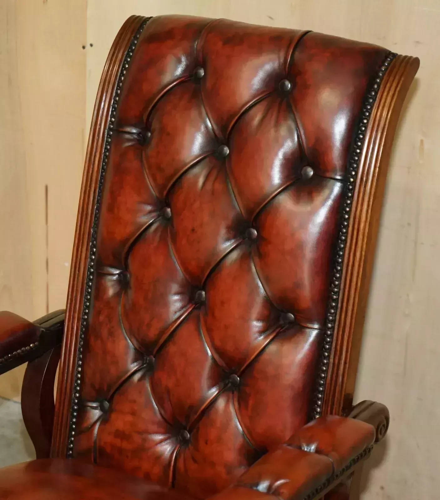 Antique William IV Chesterfield Oxblood Leather Reclining Armchair Writing Slope photo 12000.0