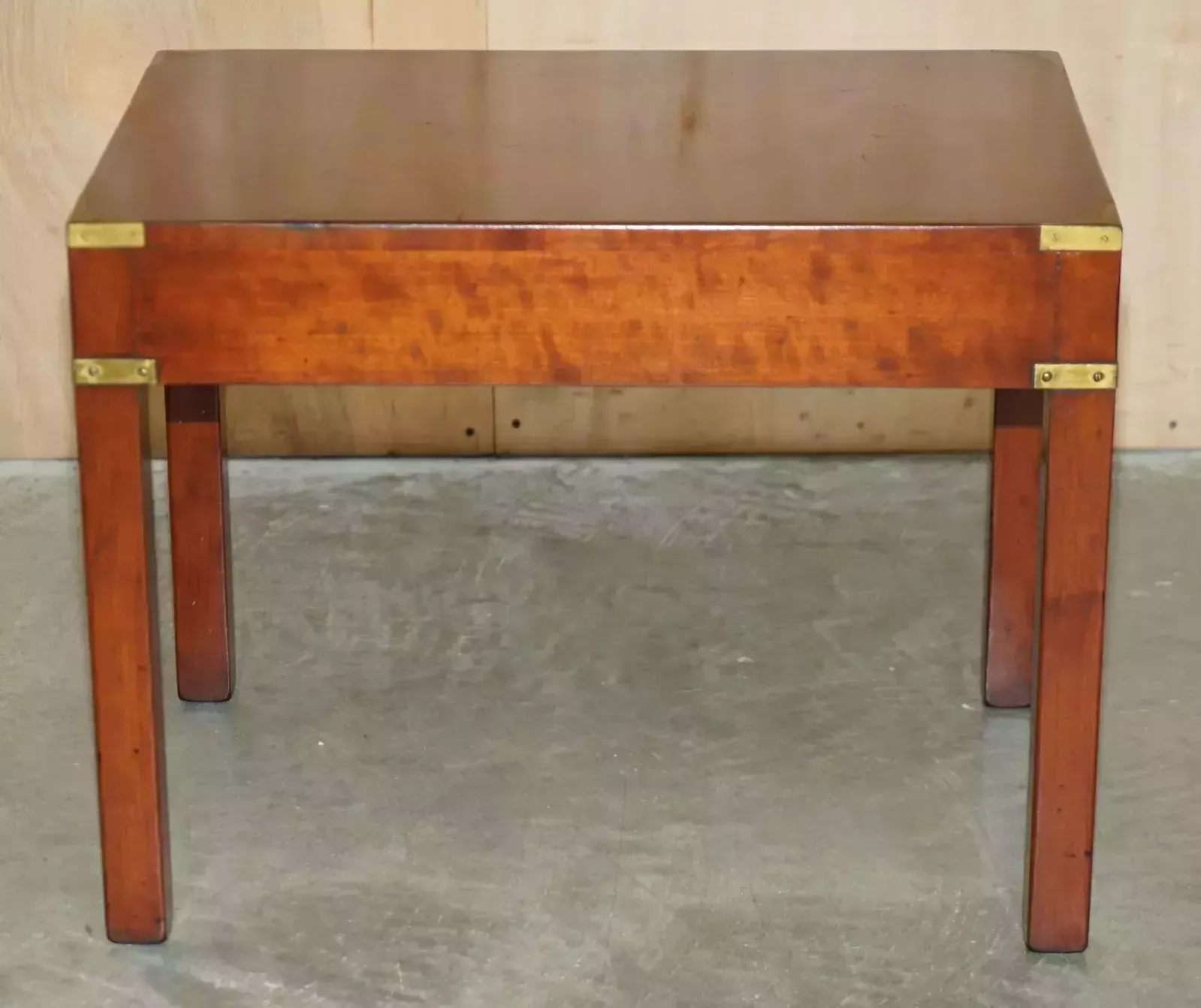 2350.0 Fine Pair Of Harrods London Kennedy Military Campaign Side End Lamp Wine Tables photo