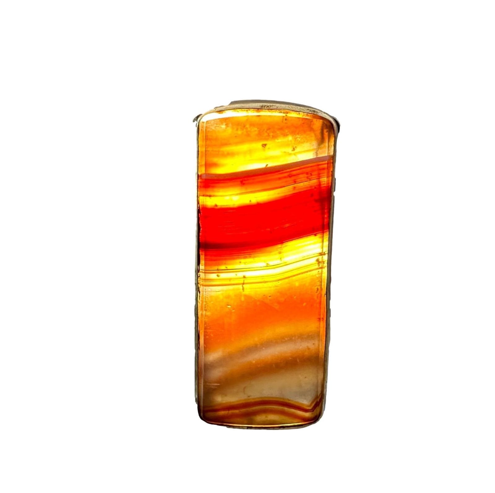 French Antique Agate Brass Pyrogenic Fire Box photo for sale