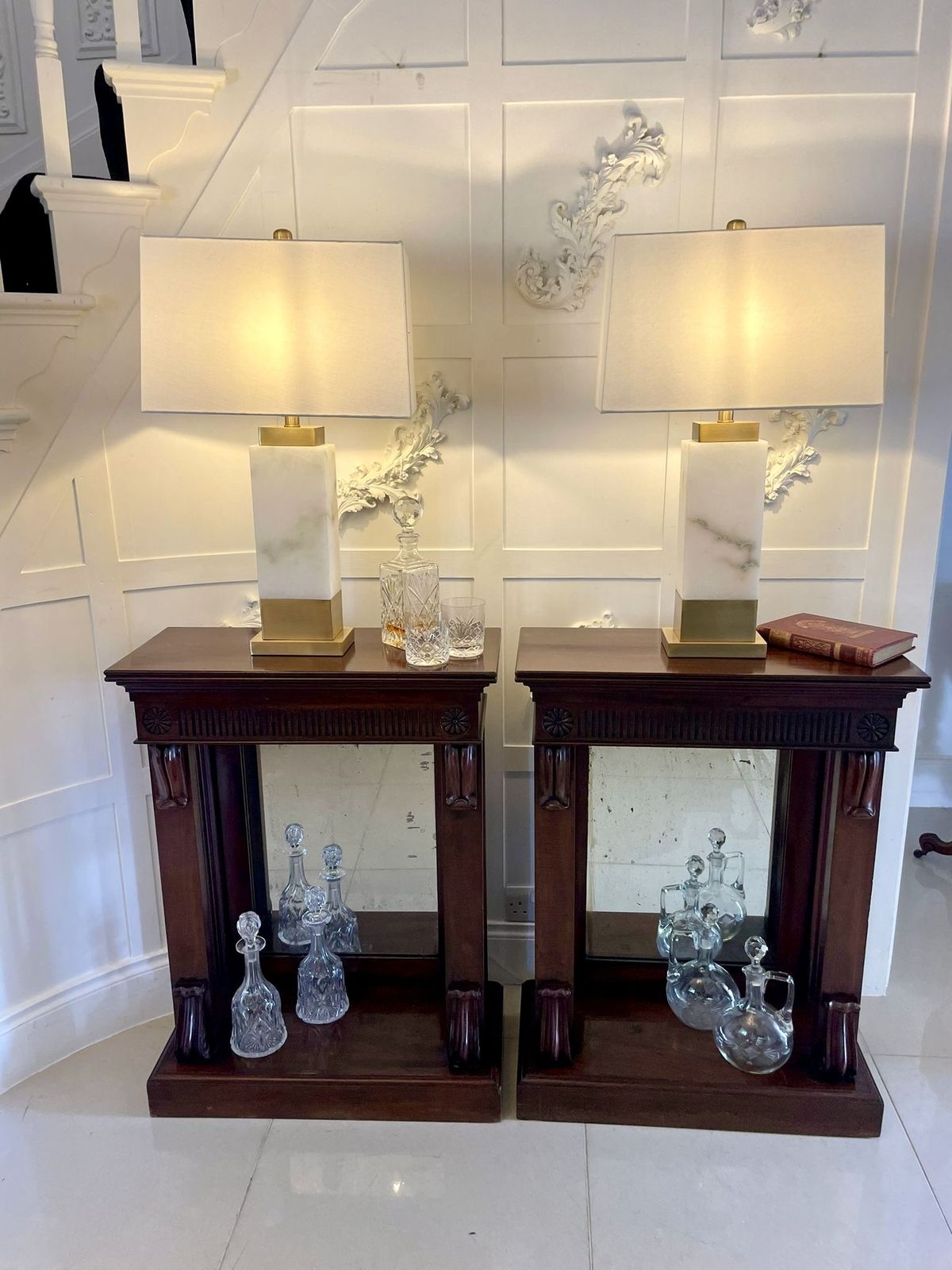 photo for sale Fine Pair Of Antique Quality Mahogany Console Tables