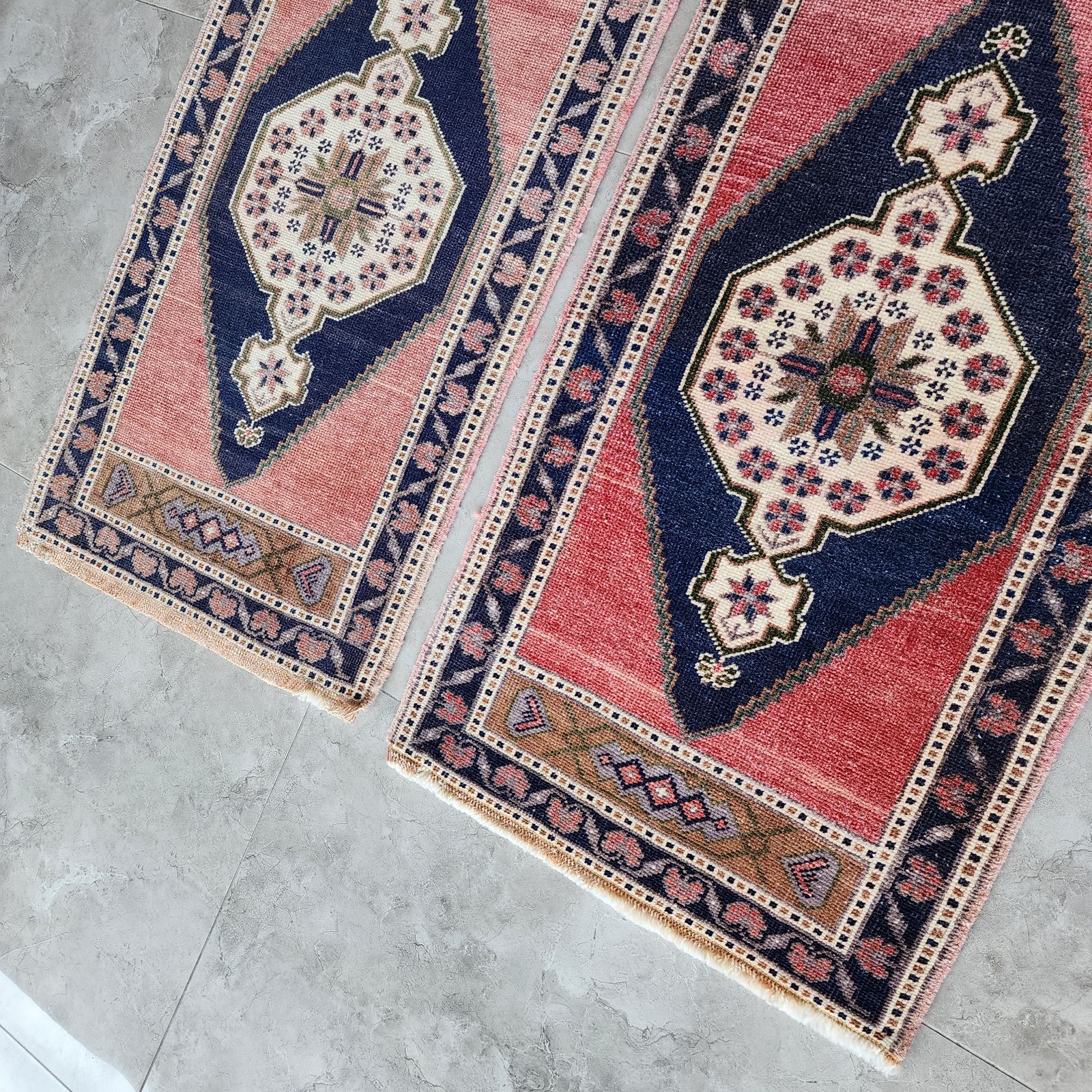 1970s Oushak Wool Small Hand Knotted Turkish Rug   A Pair photo furniture
