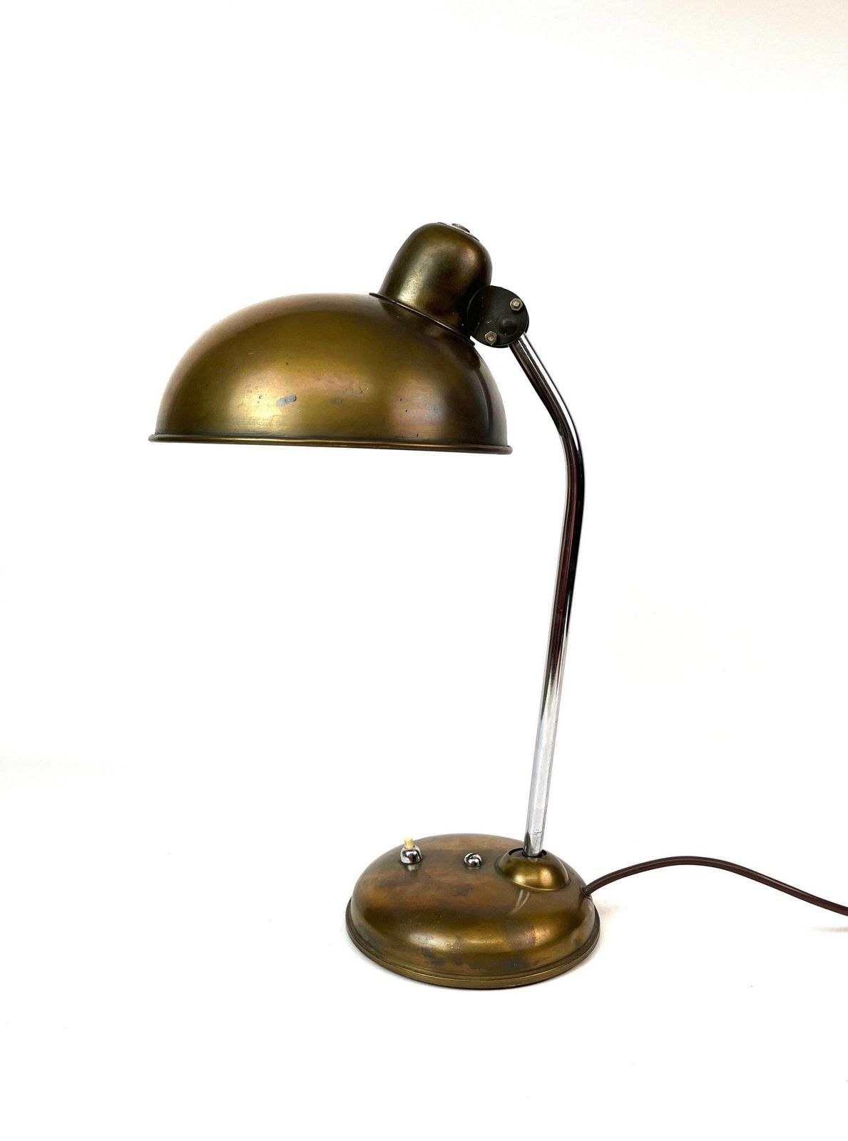 Rare Bauhaus Brass Desk Lamp Art Deco Office By Helo Germany photo for sale