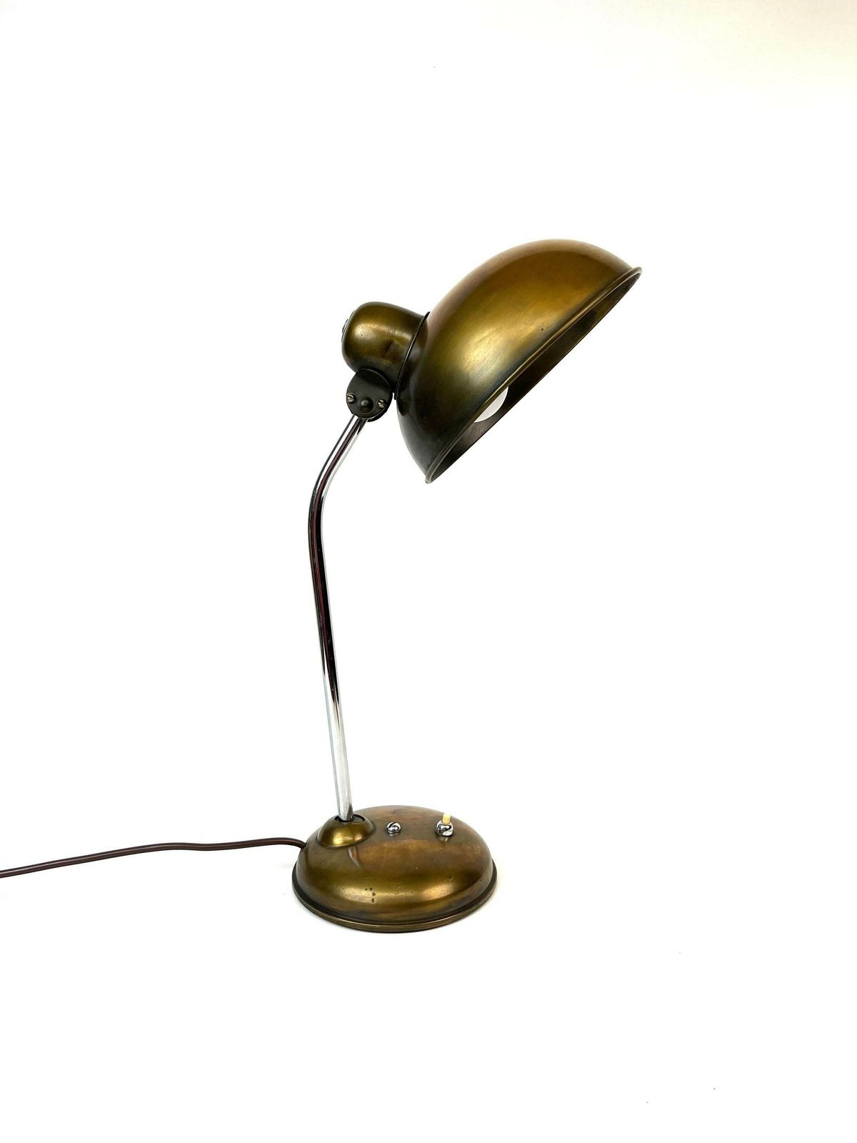 Rare Bauhaus Brass Desk Lamp Art Deco Office By Helo Germany photo vintage