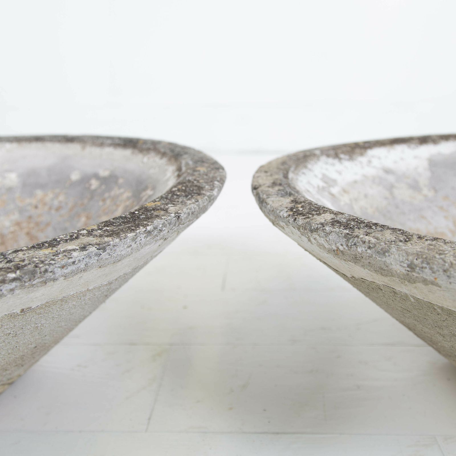 Pair Mid Century Conical Dish Shaped Garden Planters C1970s photo vintage