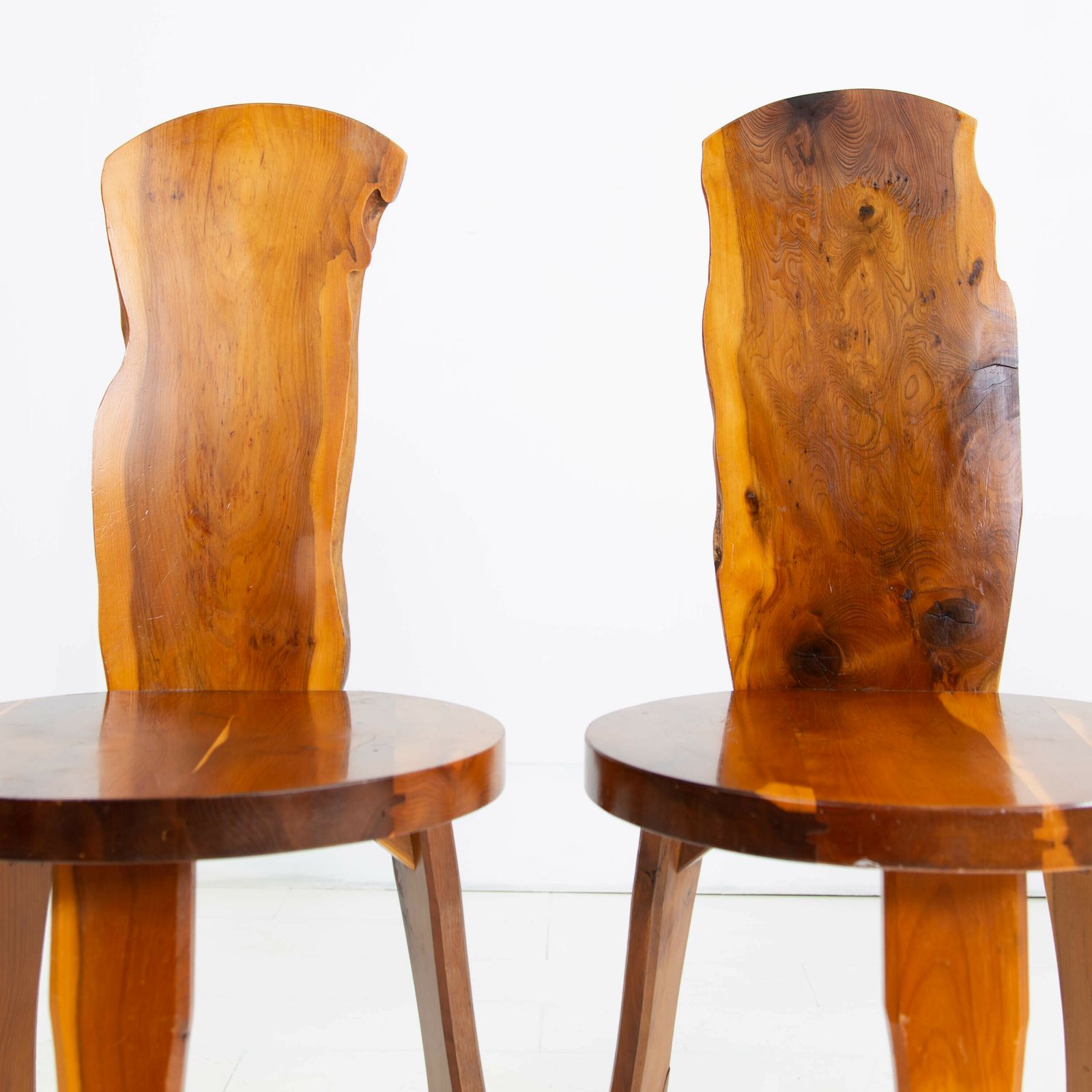 Furniture Pair Mid Century Yew 3 Legged Chairs Reynolds Of Ludlow photo