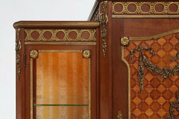 Louis XVI Display Cabinet In Marquetry With Light, France, 1850s photo Furniture