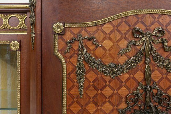 Louis XVI Display Cabinet In Marquetry With Light, France, 1850s photo buy