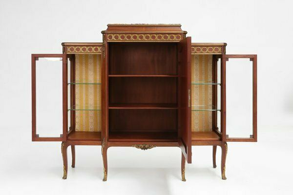 photo buy Louis XVI Display Cabinet In Marquetry With Light, France, 1850s