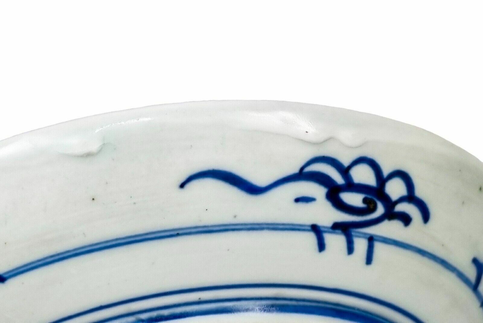 Home Decor Antique Japanese Meiji Era Arita Blue And White Plate With Mountains And Trees photo
