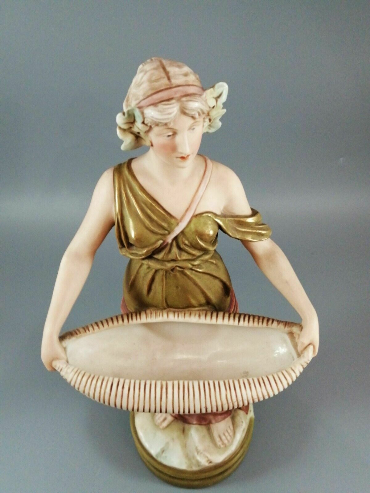 photo furniture Antique Royal Dux Porcelain Art Nouveau Figurine Of A Young Woman, C. 1912