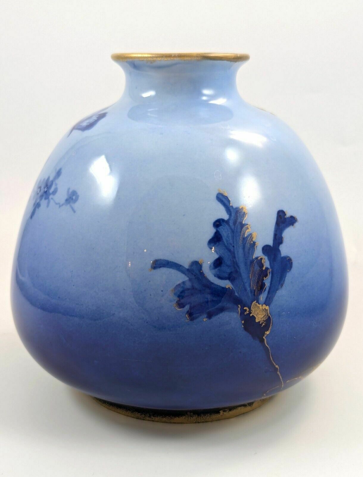 Antique Porcelain Blue Vase By Ernst Wahliss, Vienna, C. 1894 1900 photo for sale