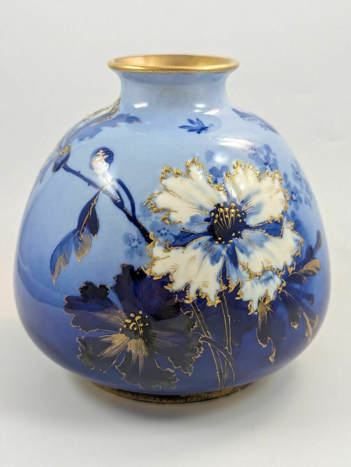 Antique Porcelain Blue Vase By Ernst Wahliss, Vienna, C. 1894 1900 photo vinterior