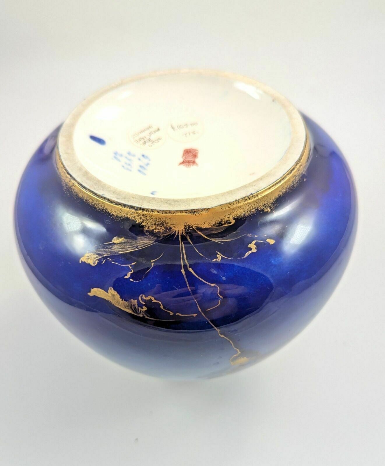 photo for sale Antique Porcelain Blue Vase By Ernst Wahliss, Vienna, C. 1894 1900