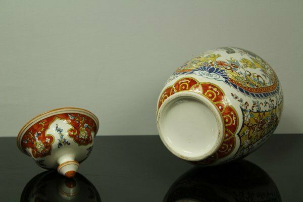 Italian Chinoserie Vase In Glass, 1970s photo for sale