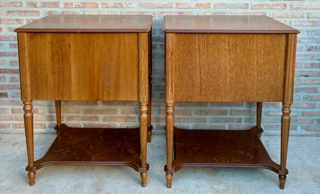 2174.0 Late 20th Century Bedside Tables Or Nightstands With Three Drawers And Open Shelf, 1980s, Set Of 2 photo