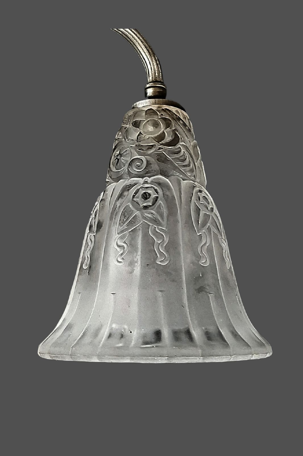 A. Boyreau Art Deco Chandelier Superb Glass, Stylish Fixture French C 1920s photo furniture