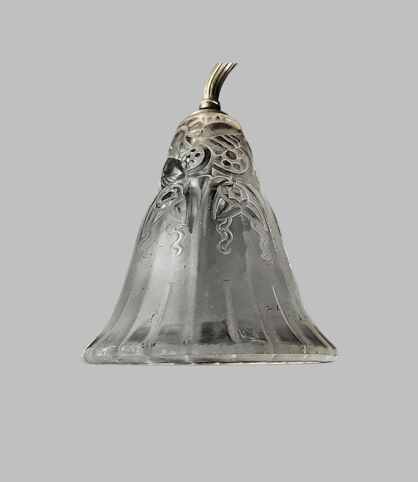 A. Boyreau Art Deco Chandelier Superb Glass, Stylish Fixture French C 1920s photo for sale