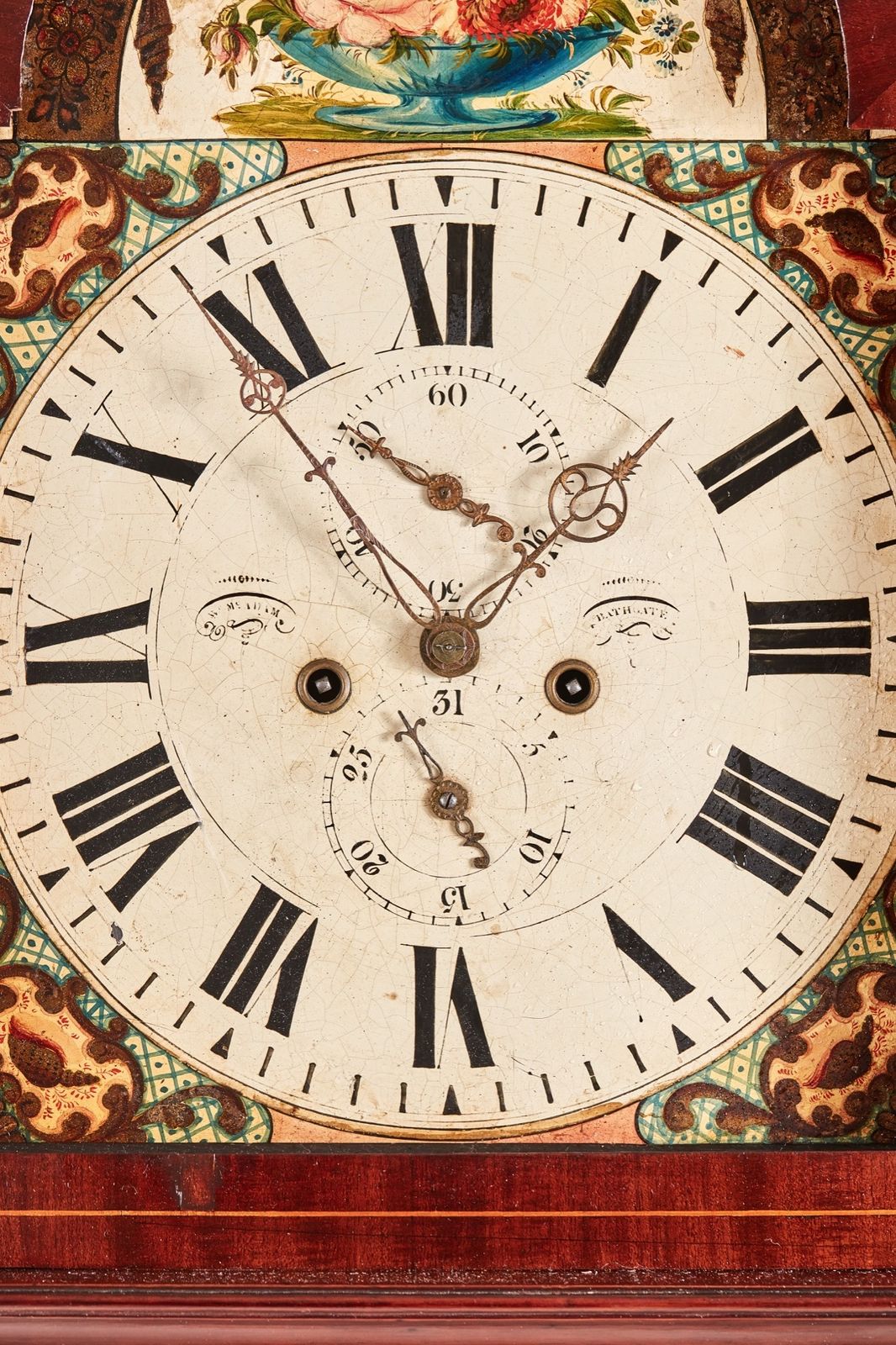 Antique Mahogany Inlaid Eight Day Grandfather Clock photo furniture