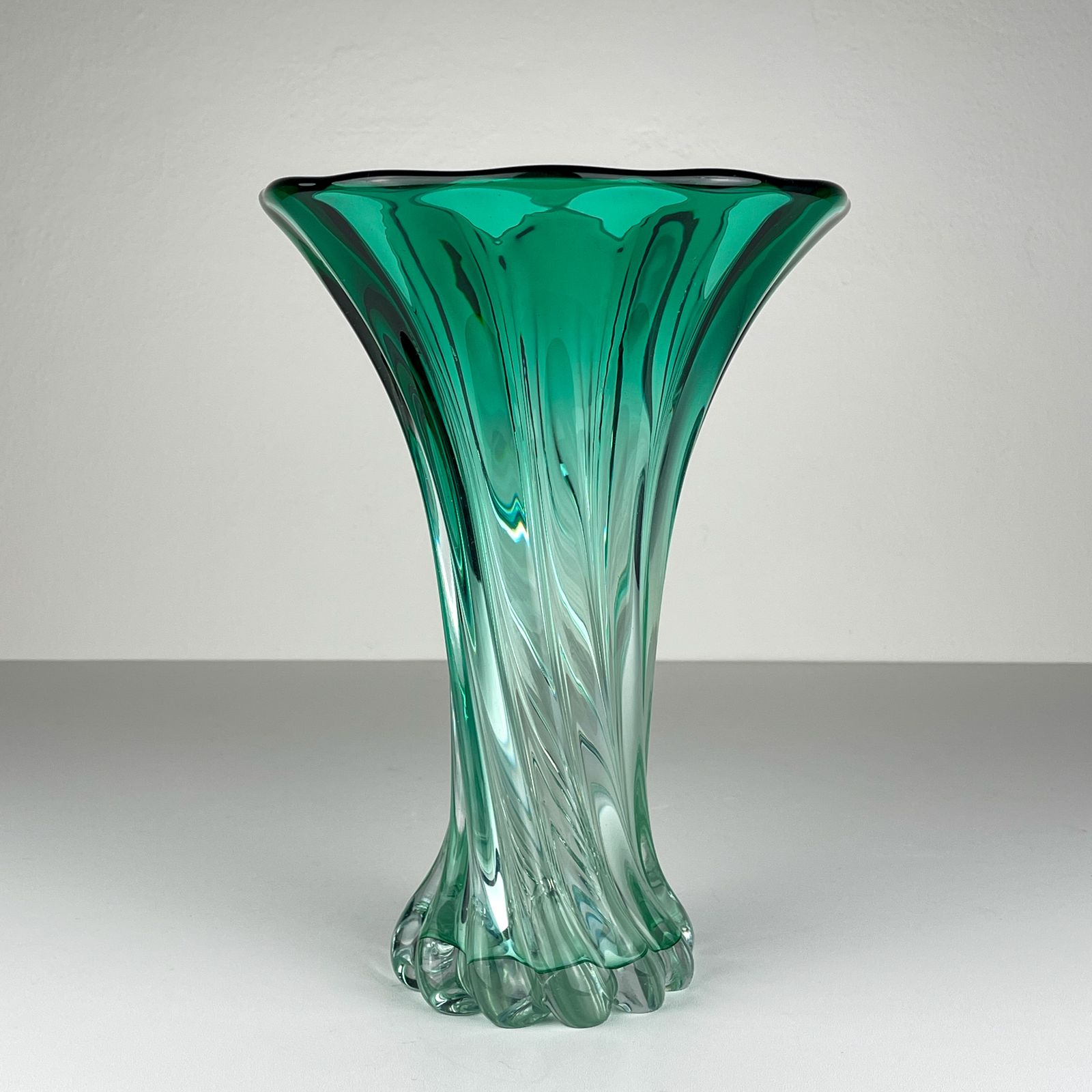 Vintage Green Murano Vase, Italy 1970s photo buy