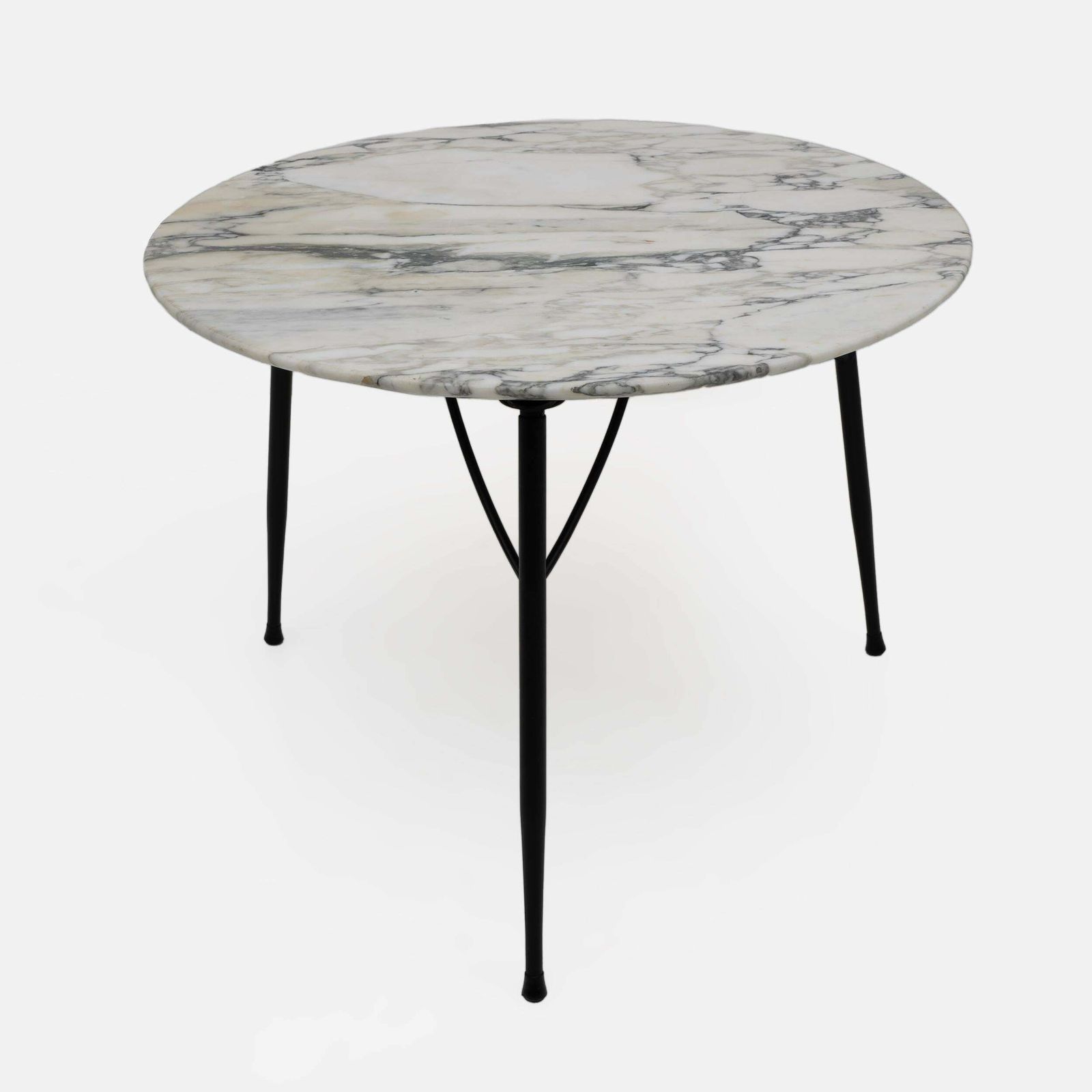 Mid Century Modern Italian Marble And Metal Round Coffee Table, 1960s photo furniture