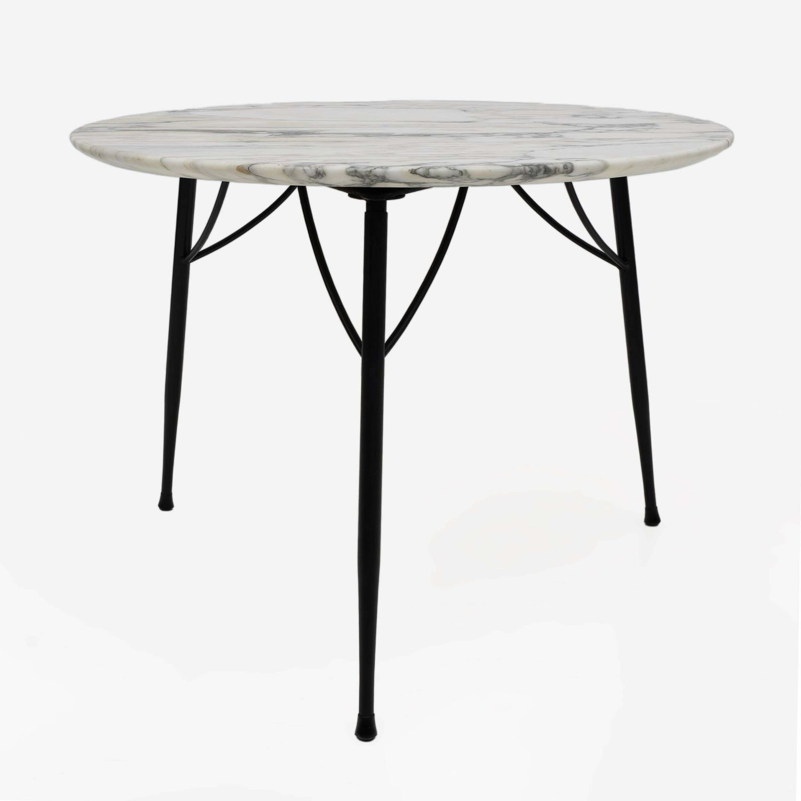 Mid Century Modern Italian Marble And Metal Round Coffee Table, 1960s photo Furniture