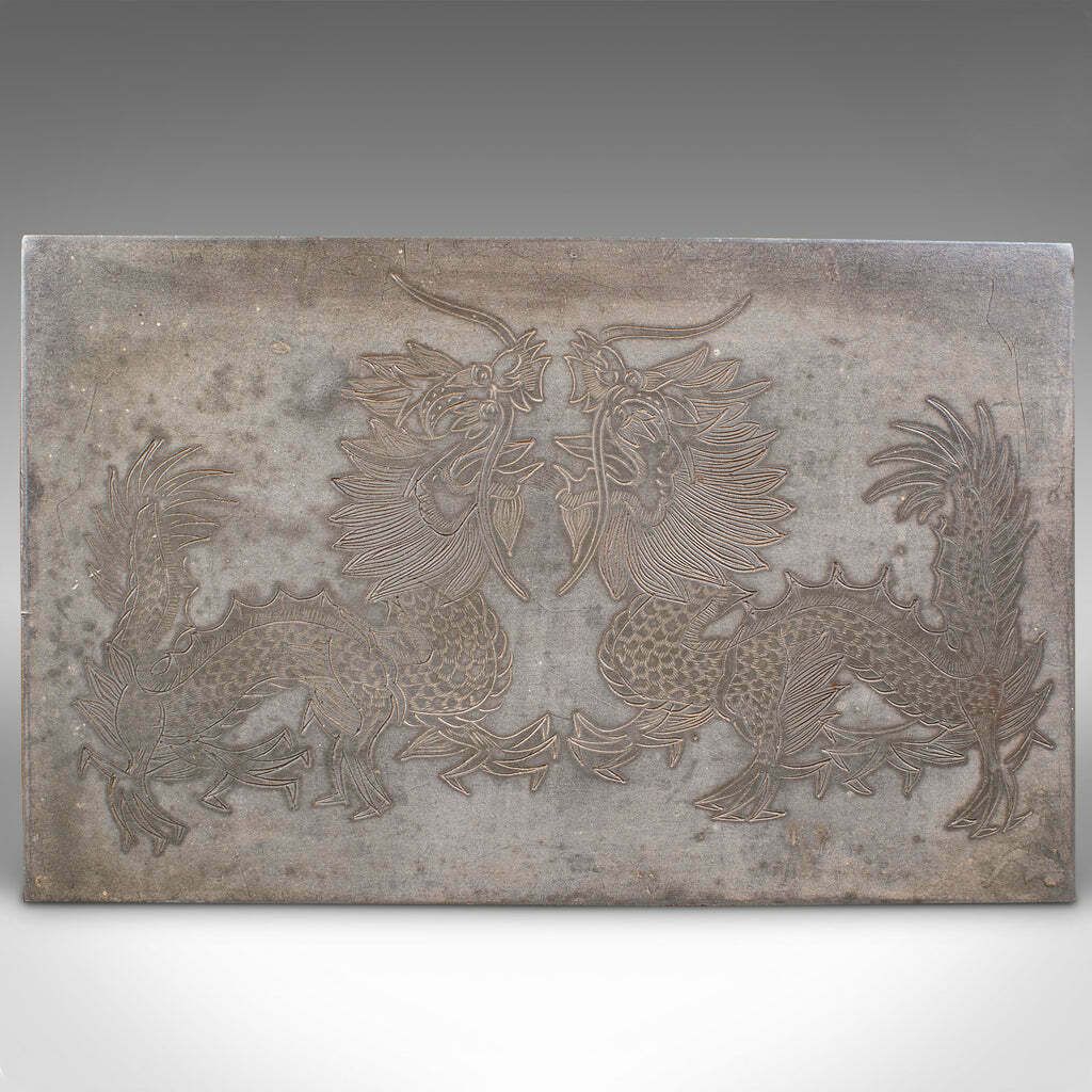 photo for sale Vintage Hotel Tea Chest, Chinese, Pewter Alloy, Chá Caddy, Art Deco, Circa 1930
