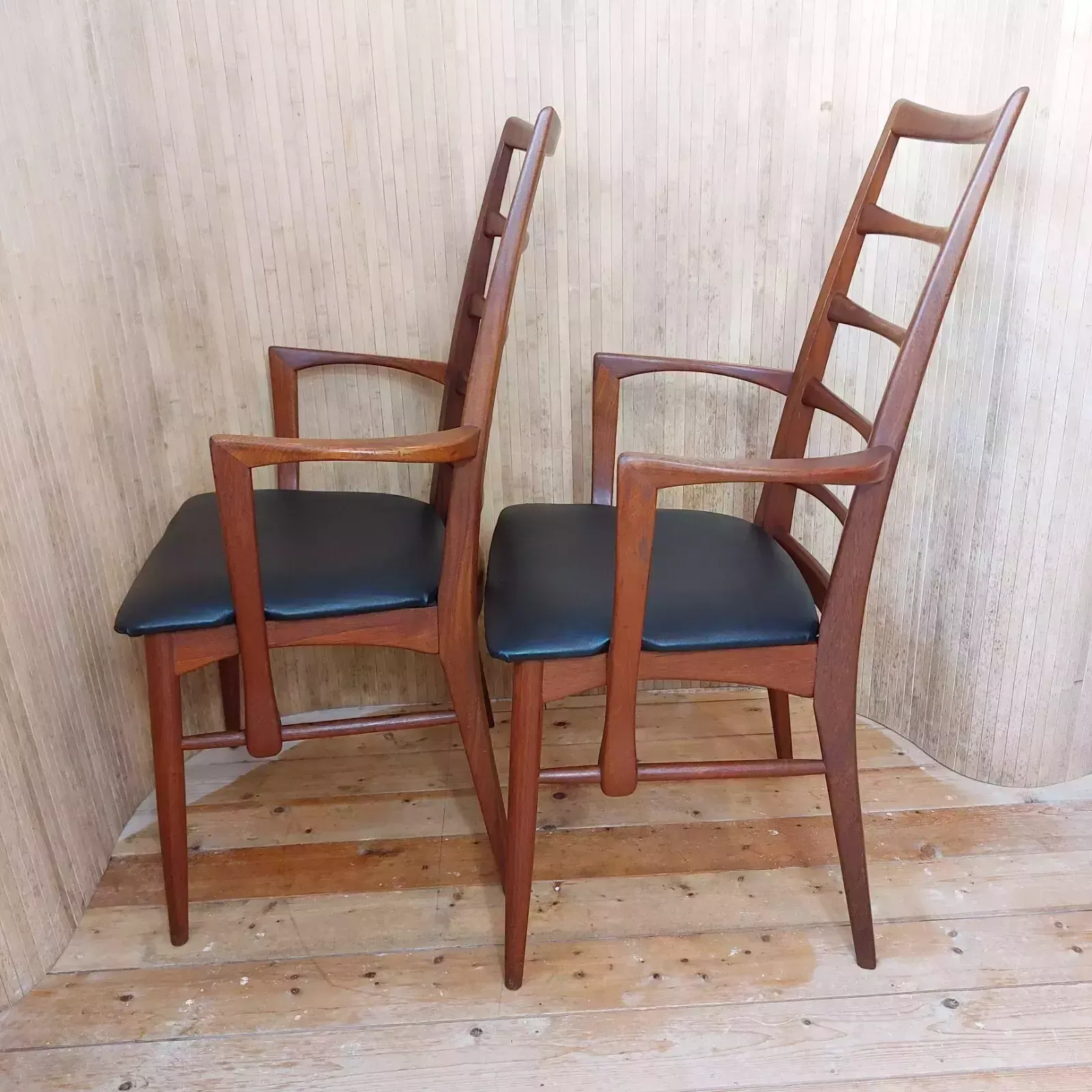 Furniture Fab Mid Century Danish 1960s Niels Koefoed Hornslet Lis Teak Chairs  2 Available photo