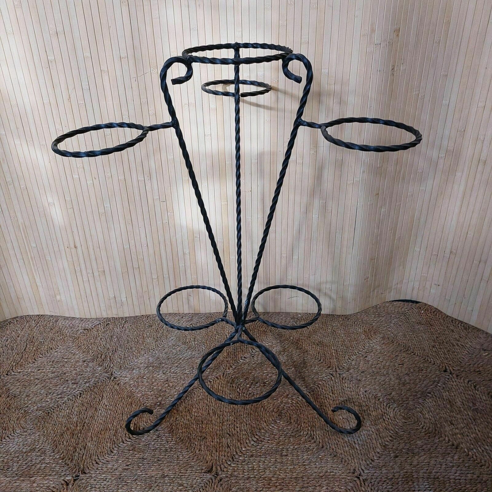 Fab Vintage Retro Mid Century 50s 60s French Wrought Iron Multi Pot Plant Stand photo 250.0