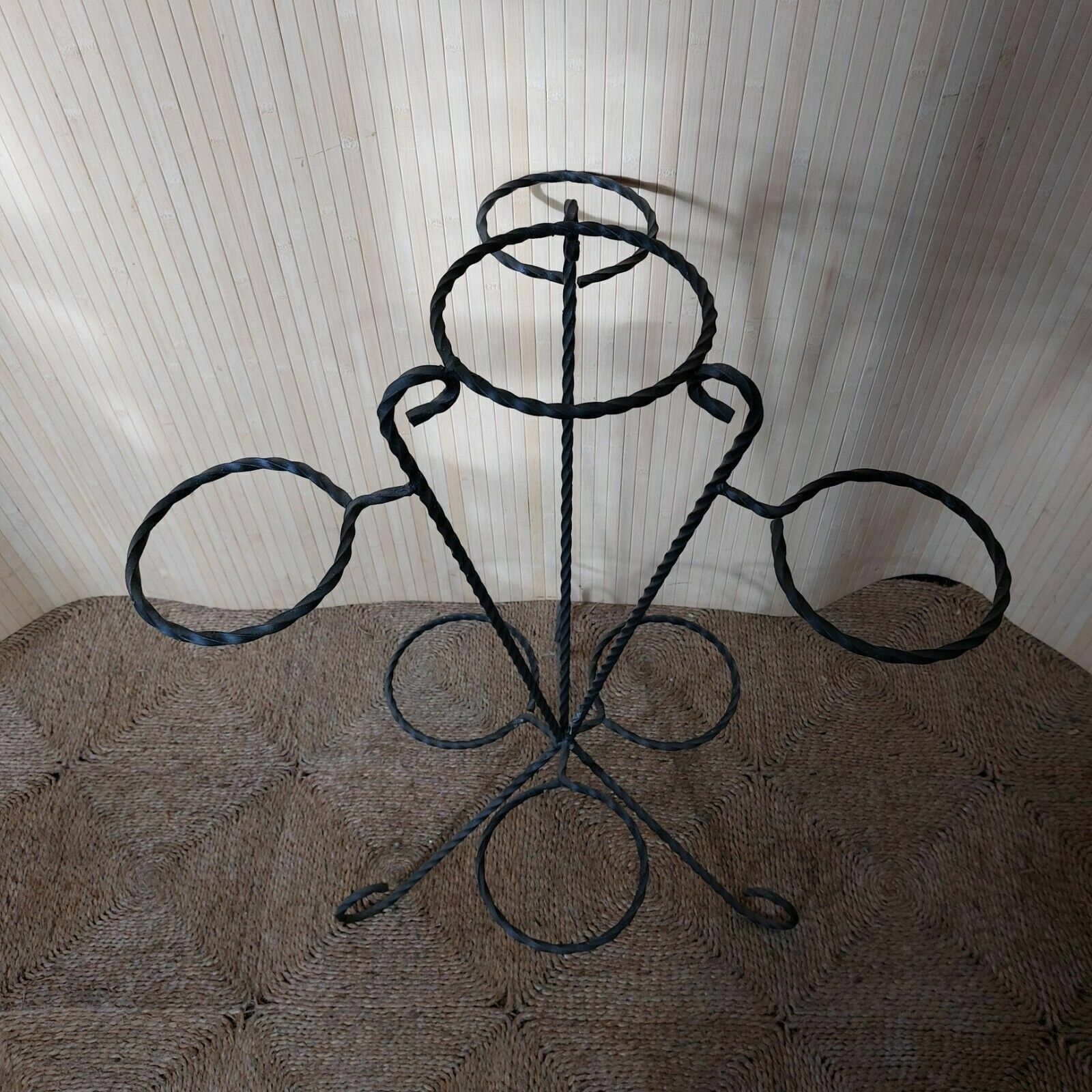 Fab Vintage Retro Mid Century 50s 60s French Wrought Iron Multi Pot Plant Stand photo vinterior
