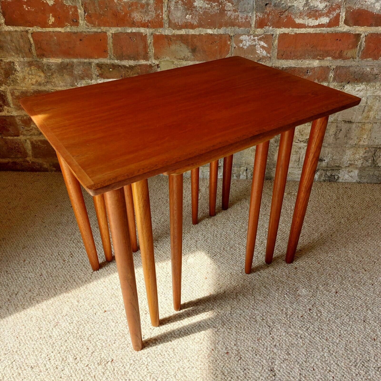 photo vinterior Fab Vintage Mcm 1960s Danish Set Of 3 Nesting Tables By H. W. Klein For Bramin